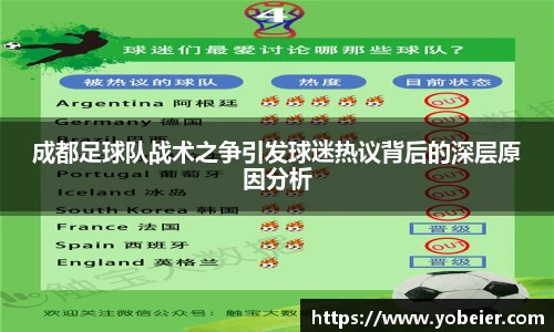 成都足球队战术之争引发球迷热议背后的深层原因分析